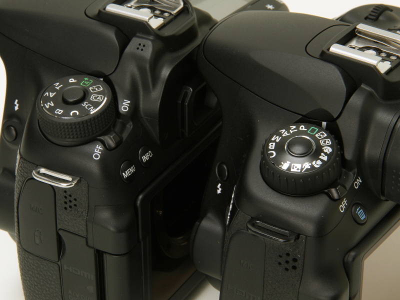 どちらの写真も左がEOS 70D、右がEOS 60D