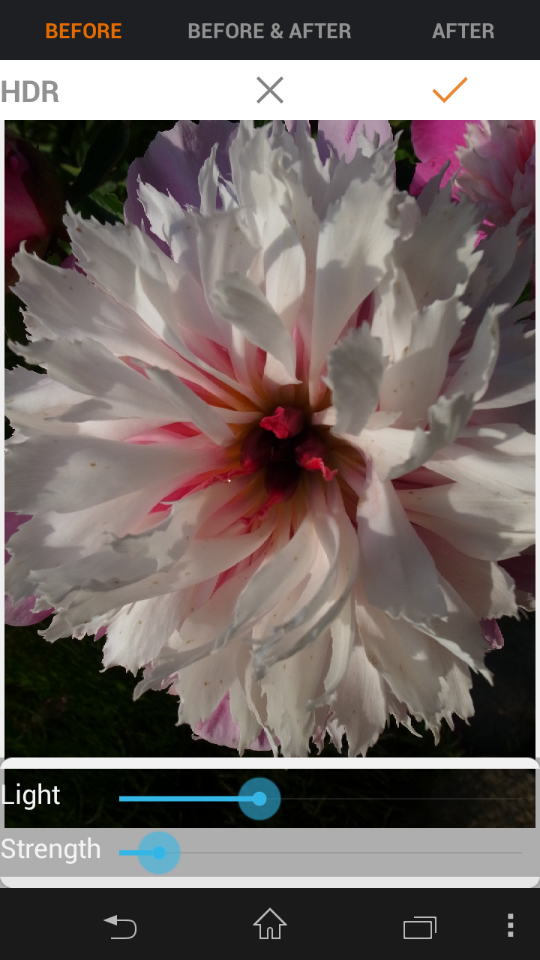 調整した後は、「BEFORE」と「AFTER」で全体をチェックしてみるとよい