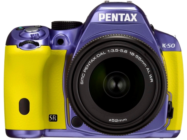 K-50の基本カラー。左上から時計回りにブラック、ホワイト、アクア、イエロー、ピンク、ブラウン。