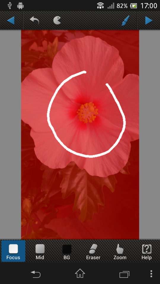 ボカさない範囲を「Focus」で指定