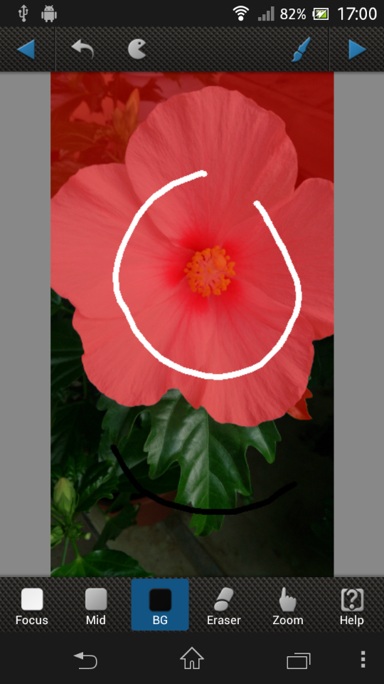 ぼかす範囲は「Mid」や「BG」で指定する