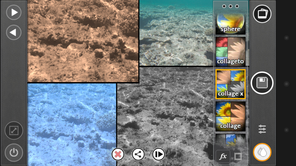 フレームも、黒枠白枠といったスタンダードなもののほか、分割フレーム（同じ画像で分割）などがある