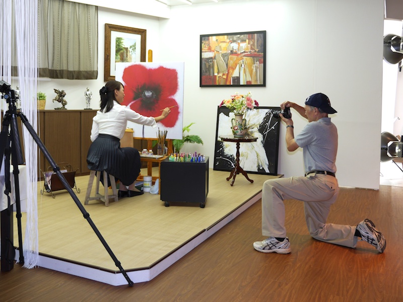 撮影コーナーは2カ所。DMC-GX7での撮影を試せる