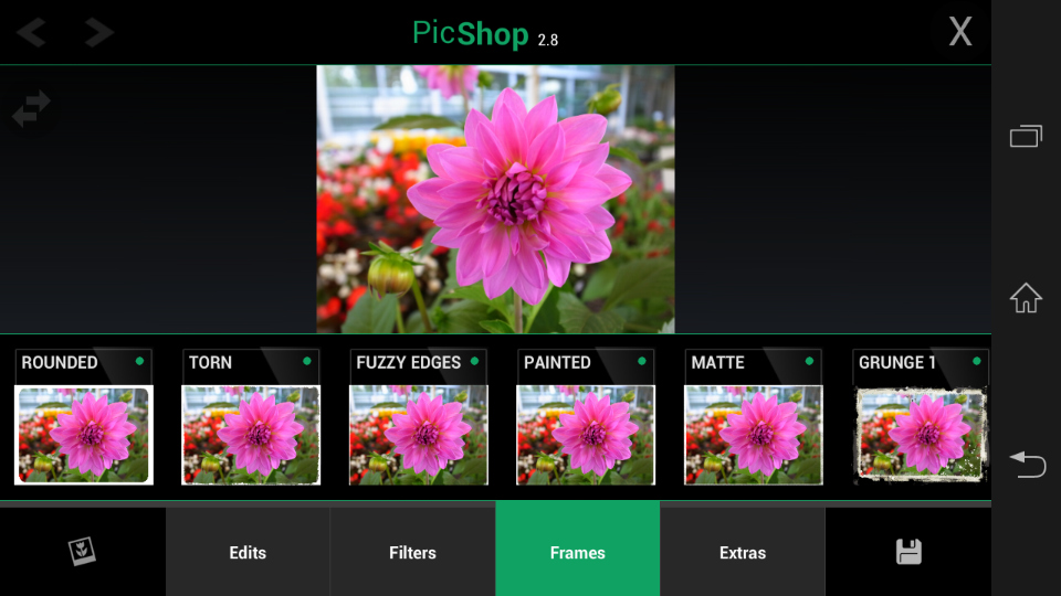 「Frames」は19種類をプリセット