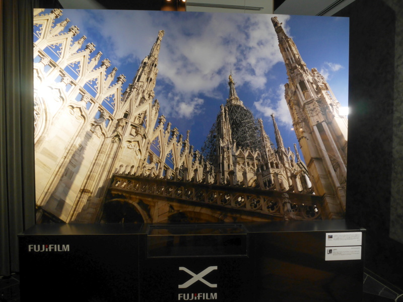 3畳のサイズというプリントを展示。アートディレクターの高橋俊充氏がX-E2とXF 23mm F1.4 Rで撮影したもの