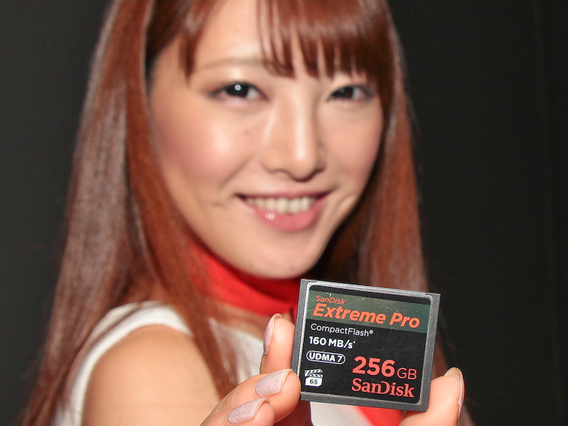 新製品の1つ「Extreme Proコンパクトフラッシュカード」（256GB）