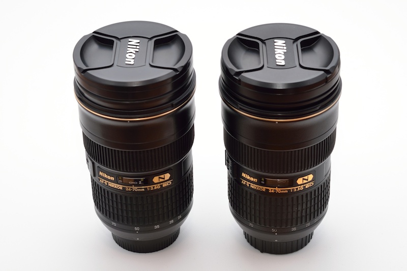 左がタンブラーで右がレンズ