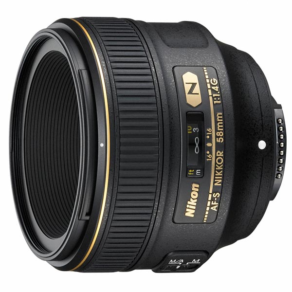 OPTIAを活用して開発されたレンズの1つ「AF-S NIKKOR 58mm f/1.4 G」。