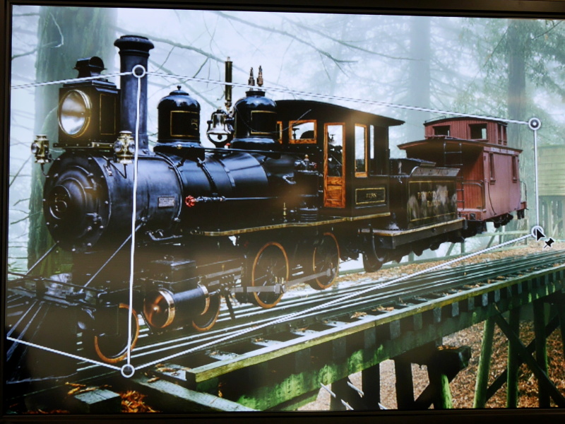 背景に重ねる車両の画像にガイドを配置