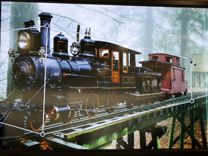 ワープツールで変形して馴染ませる