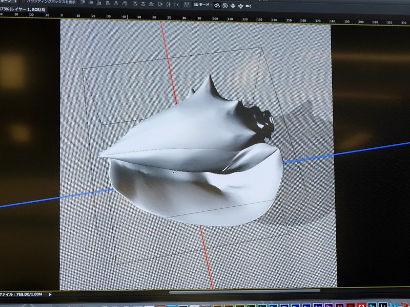 3Dコンテンツを読み込み、テクスチャを置き換えたところ（Extendedで従来からあった機能）
