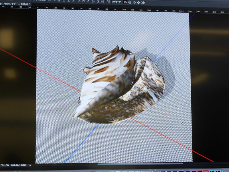 3Dコンテンツを読み込み、テクスチャを置き換えたところ（Extendedで従来からあった機能）