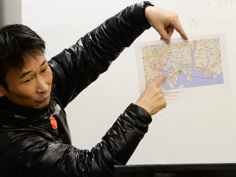 東京タワーをじっくり狙えるルートを設定