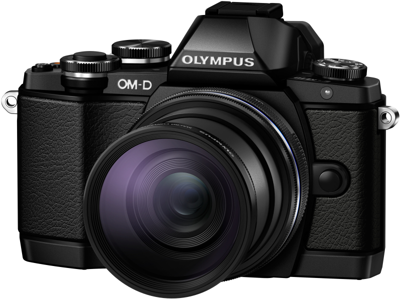 同日発表の「OLYMPUS OM-D E-M10」および「M.ZUIKO DIGITAL ED 14-42mm F3.5-5.6 EZ」と組み合わせたところ。