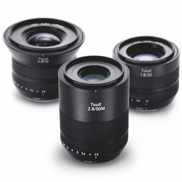 （参考）左からTouit 2.8/12、Touit 2.8/50M、Touit 1.8/32