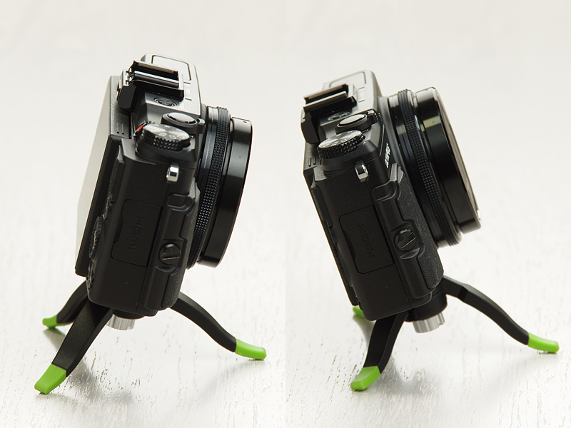 動画撮影時には畳んだ状態でグリップとしても利用できるという