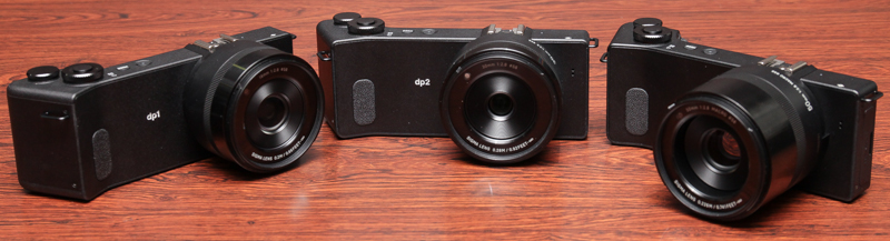 左からdp1 Quattro、dp2 Quattro、dp3 Quattroの試作機（以下同）。いずれも発売時期は未定