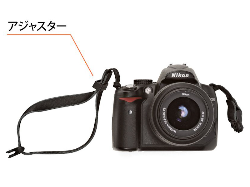 リストストラップ時は手首部分の輪の大きさを調整できる