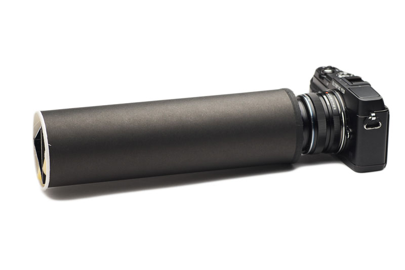 チップスターの底部分には67mmのステップアップリングがぴったり合うので、レンズのフィルター径に合わせて接続する。詳しくは前回の作り方を参照のこと