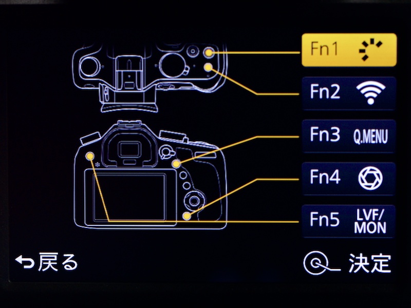 Fn（ファンクションボタン）は計5つと豪華。撮影時（左）と再生時（右）のそれぞれで設定可能だ