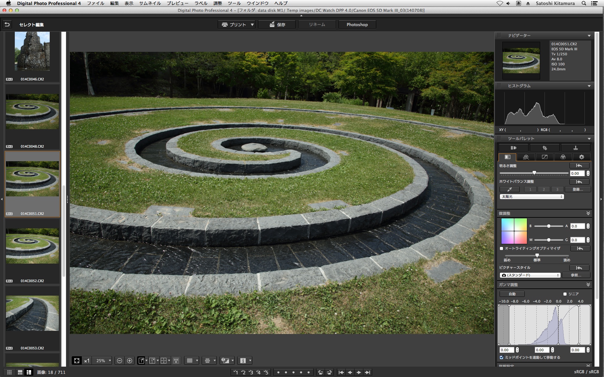 DPP 4.0のセレクト編集画面。「ナビゲーター」「ヒストグラム」が追加されている。