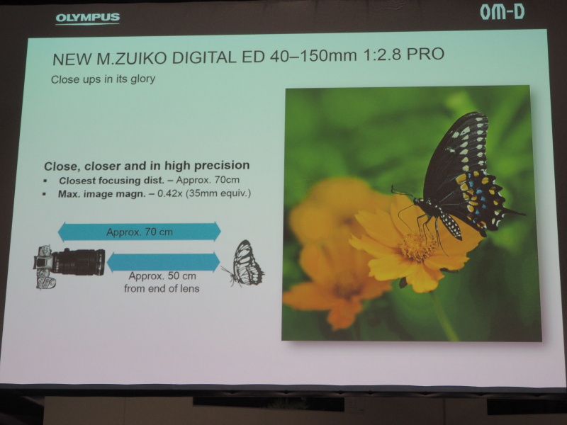 最短撮影距離の短さをアピール