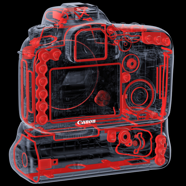 赤のラインが防塵防滴のためのシーリング部材