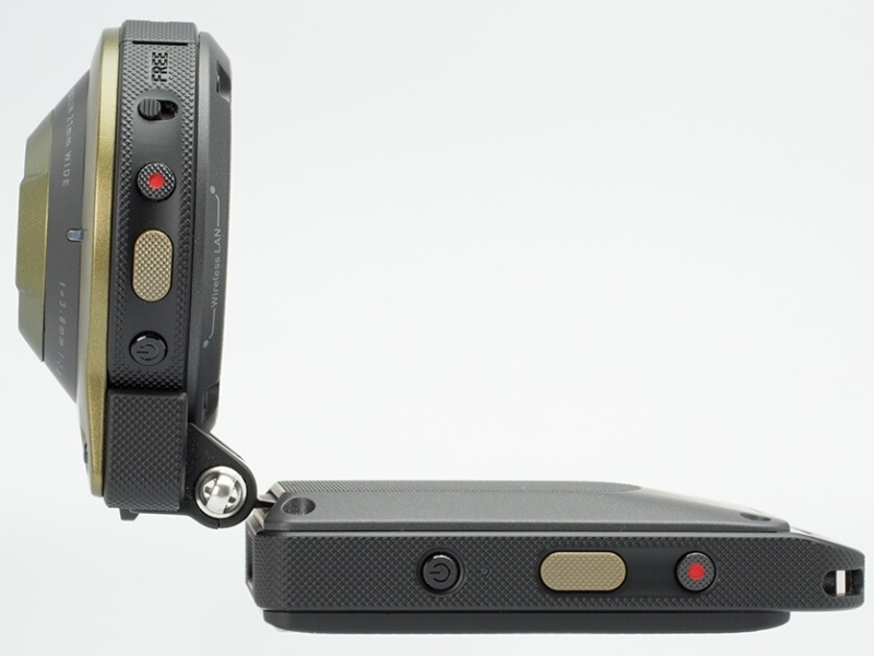 カメラ部のヒンジユニットは180度の範囲で角度を変えられる