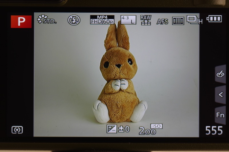 こちらは通常の撮影表示