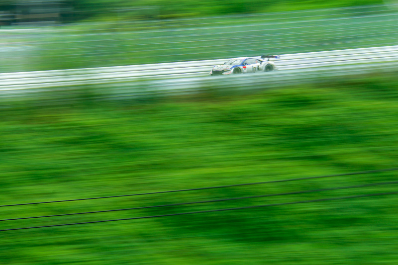 撮影者コメント：「晩夏の疾風」例年よりも遅い晩夏の緑の中を疾風のごとく 駆け抜けるGTマシンを撮影してみました。ニコンD7100 / 1/20秒 / F16 / ISO100 / 100mm