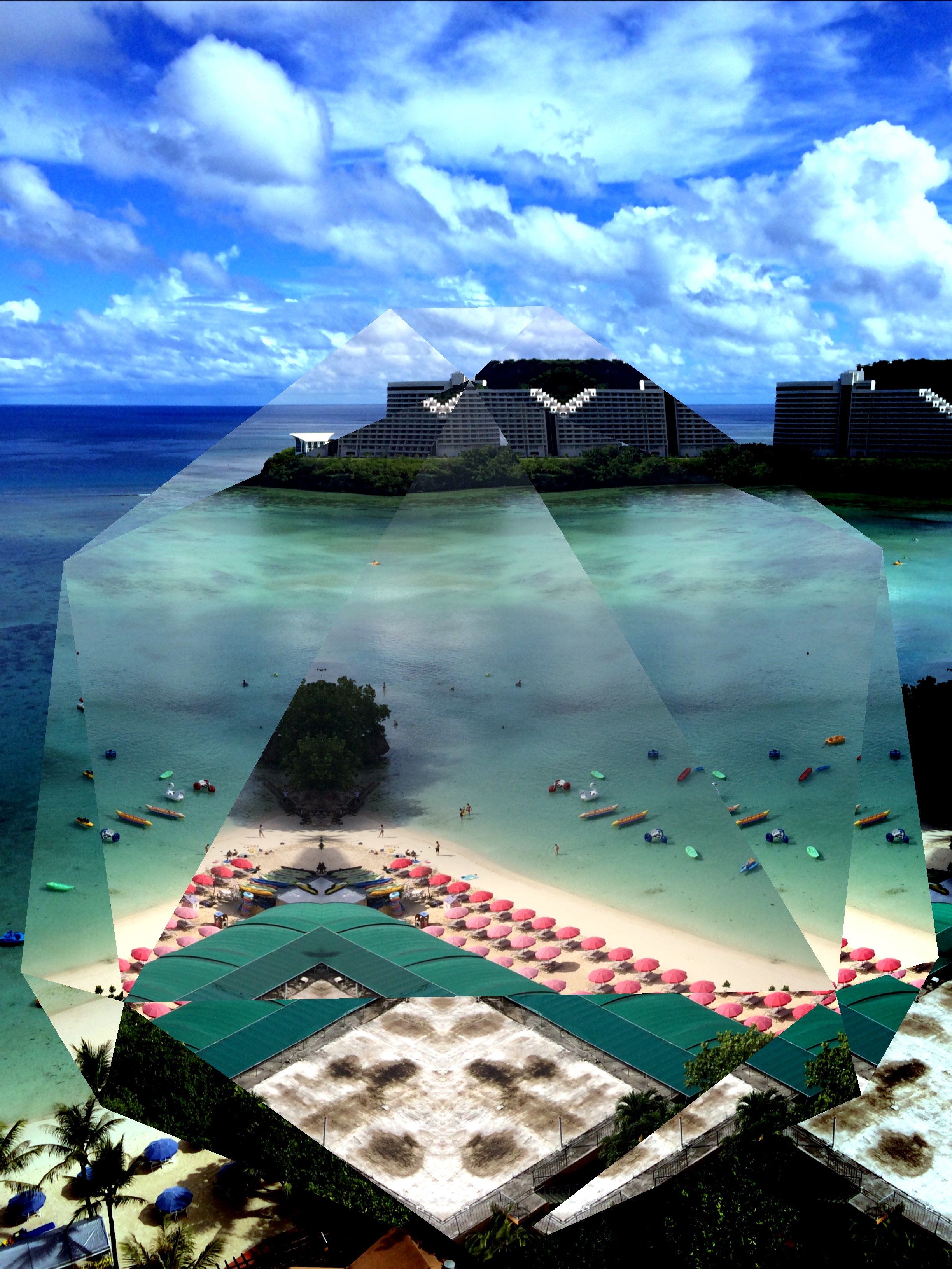 中央にプリズムを配置して彩度とコントラストを上げました