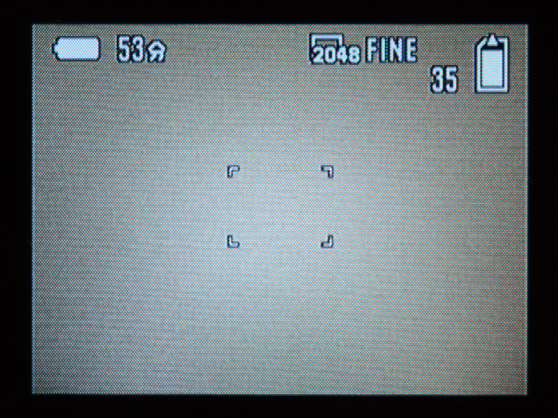 静止画モード（モードダイヤル：カメラのアイコン）の画面。