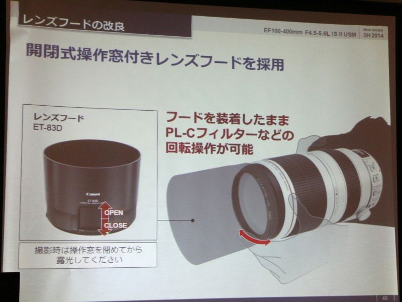 フードにフィルター操作窓がついた