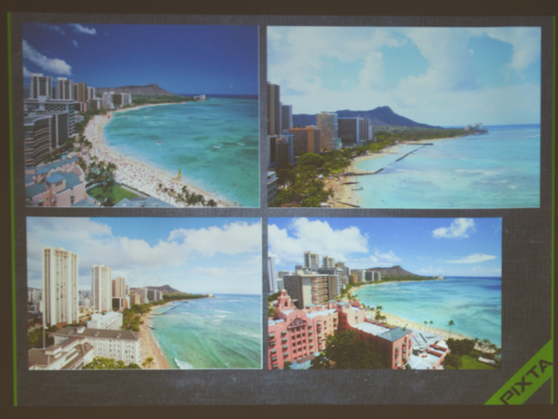 ストックフォトで売れる写真は左上の写真。ストックフォトの世界において写真の評価は「素材として使いやすいかどうか」に集約される