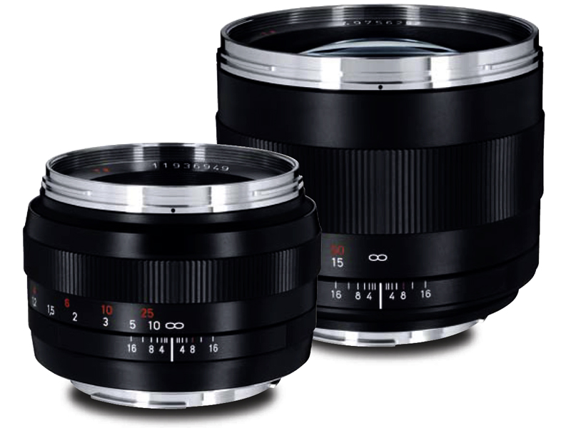 左からPlanar T* 1.4/50 ZEとPlanar T* 1.4/85 ZE