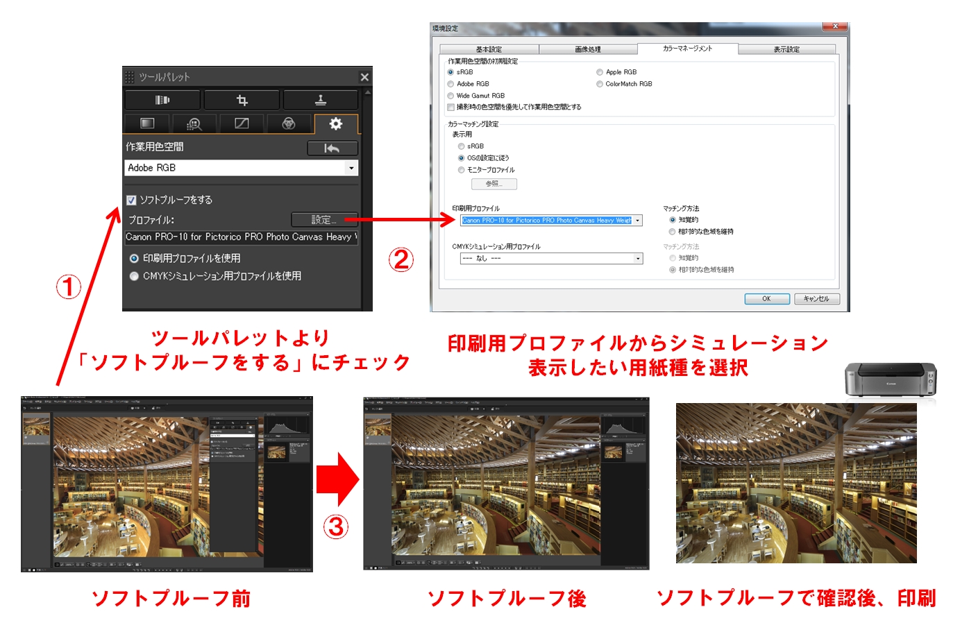 ソフトプルーフ機能の作業手順