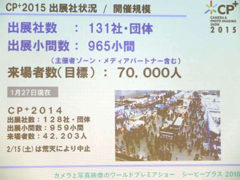 出展状況。2014年12月の前回発表より1社増えたという