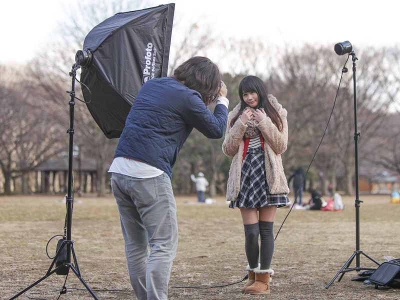 2灯による撮影風景
