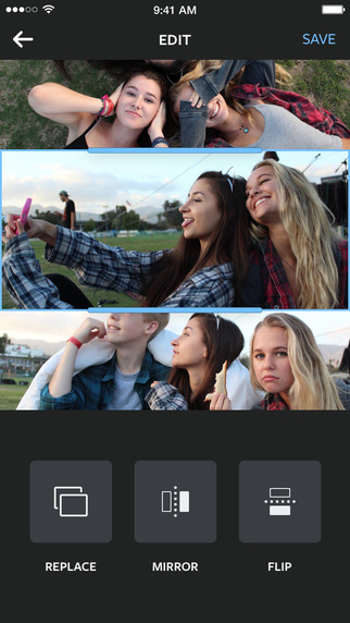 選択後、サイズの微調整や各画像の反転が可能