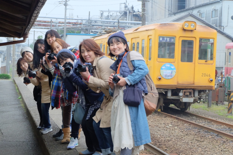 銚子電鉄 仲ノ町駅できょん♪さんと一緒にパチリ♪