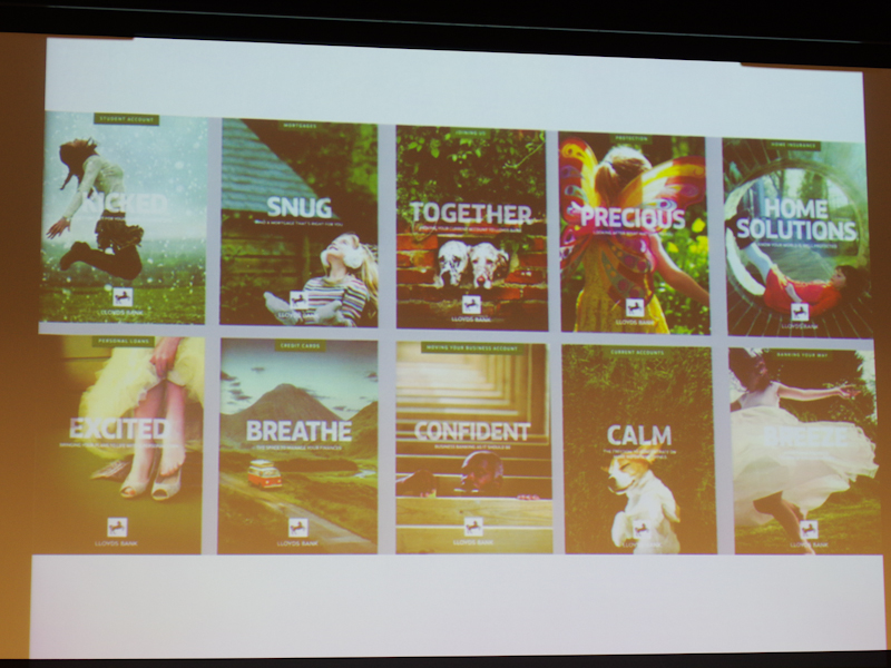 銀行のCMビジュアルで使用された例