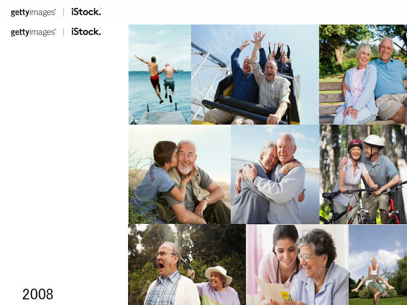 シニアの写真も人気がある。スライドは2008年の売れ筋作品