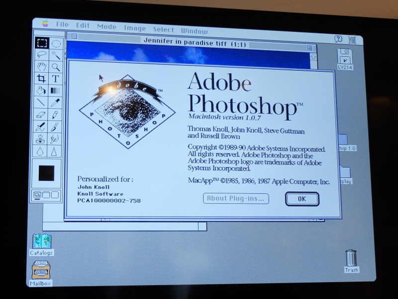 Photoshop 1.0.7。クレジットされている名前もまだ少人数