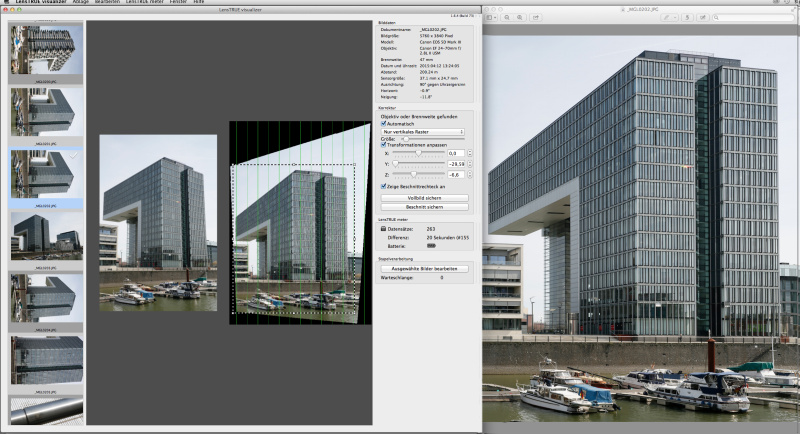 LensTRUE Visualizerの画面