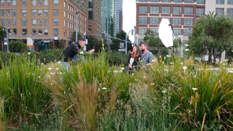 屋外でのシンクロ撮影のイメージ