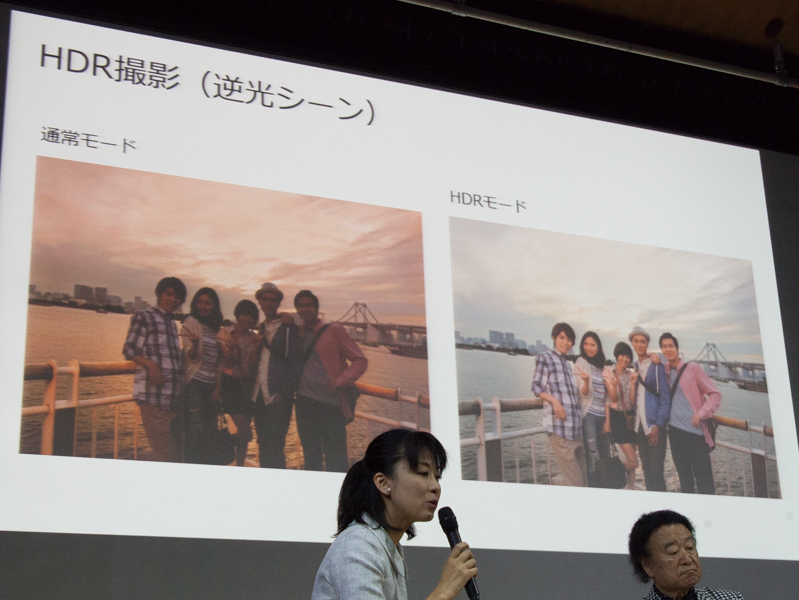 HDR機能を使えば、逆光でも人物を明るく写せる