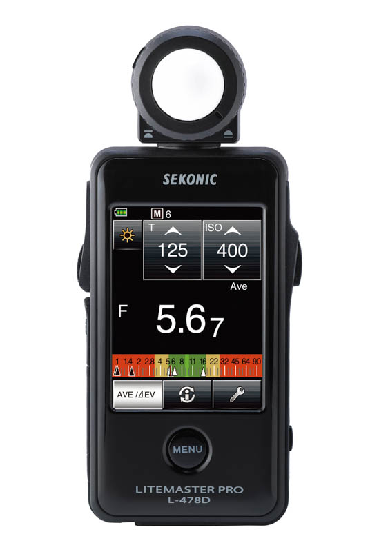 やさしいストロボ倶楽部で使用したセコニックの露出計「ライトマスタープロL-478D」。カラー液晶でタッチパネルを搭載します。