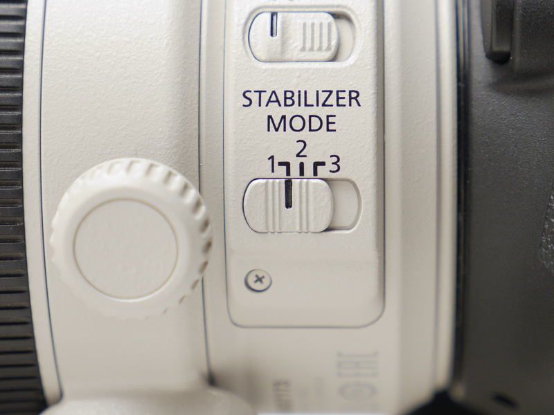 EF100-400mm F4.5-5.6L IS II USMの手ぶれ補正モードは、主にモード1（通常）を使用。