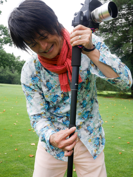 2段目の調整グリップを使うと、高さの微調整がやりやすい