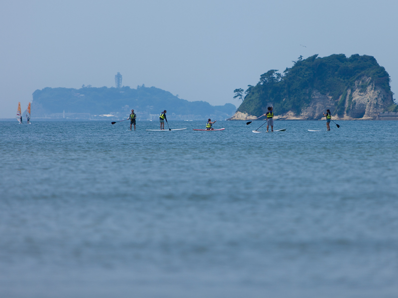 かなり沖でパドルボードを楽しんだ